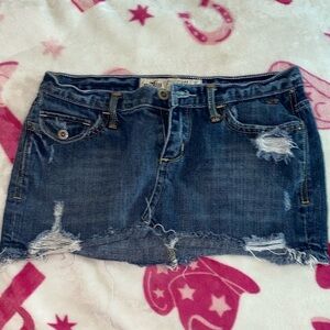 Vintage Hollister Denim Distressed Mini Skirt